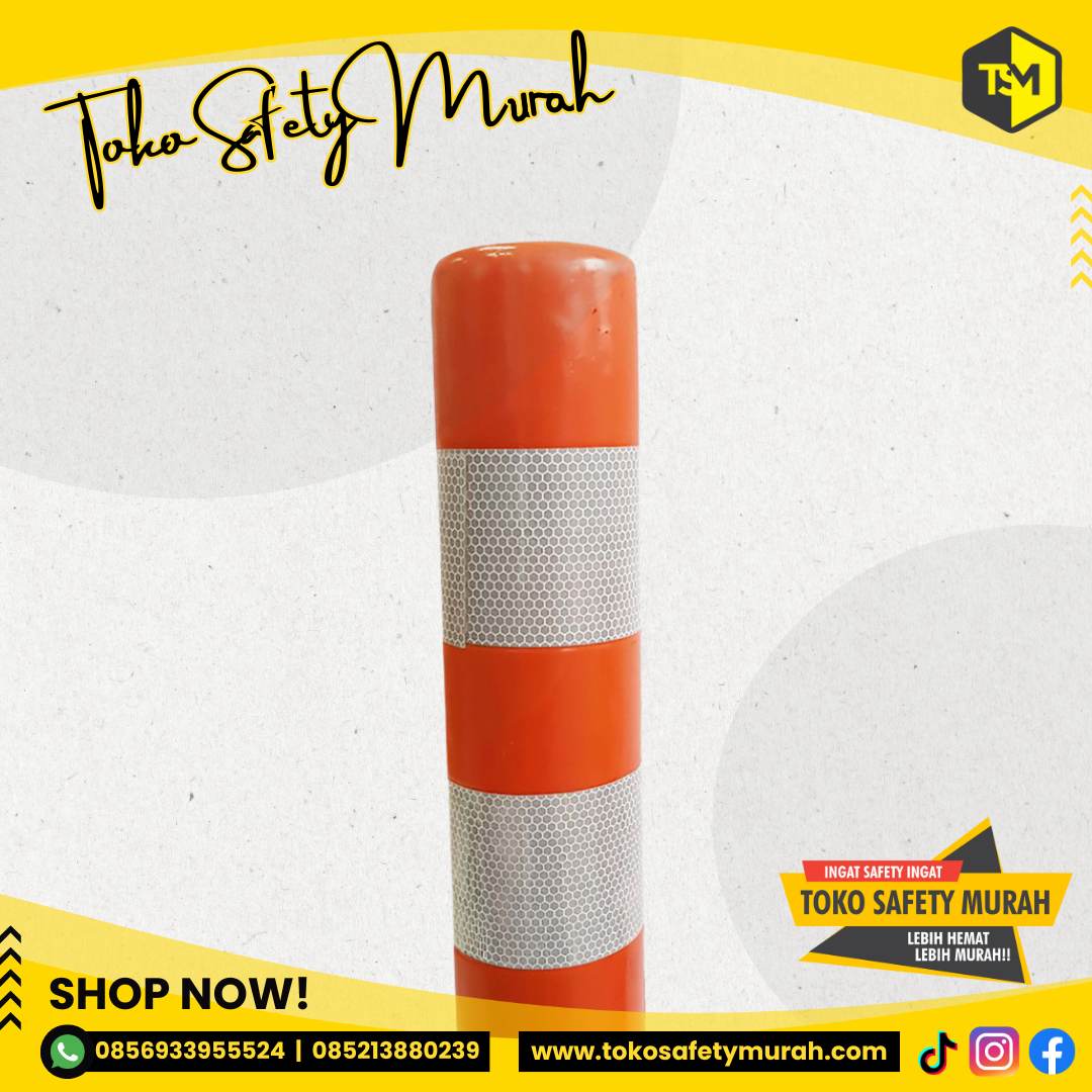 T Top Bullard Lentur Stick Cone 75 cm / T Top Bollard Rubber / Safety Pembatas Jalan Karet 75cm - Image 2