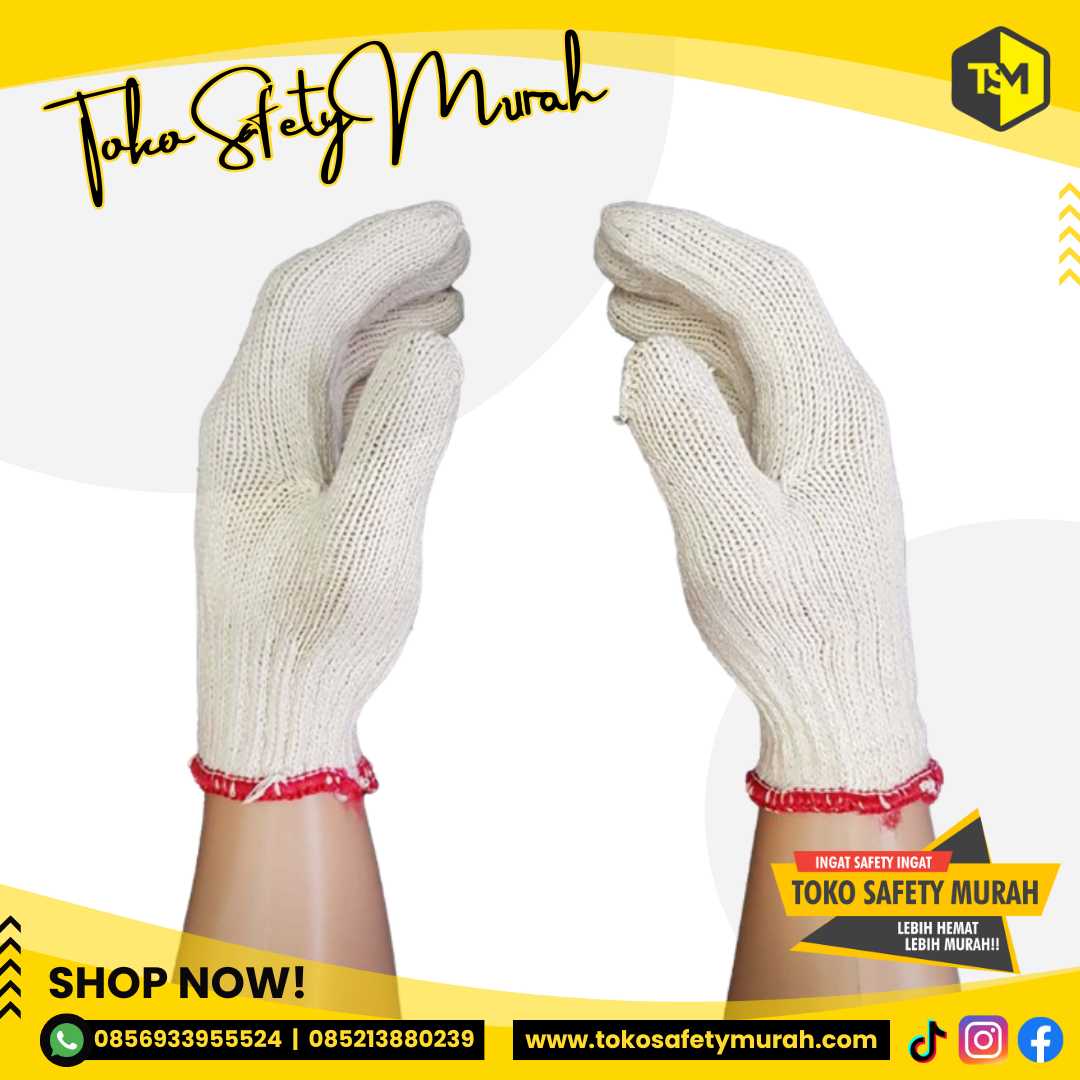 Sarung Tangan Kerja Rajut Benang 6 Tiger Murah Grosir #Jual Alat Pelindung Diri APD Alat Keselamatan Kerja K3 - Image 3