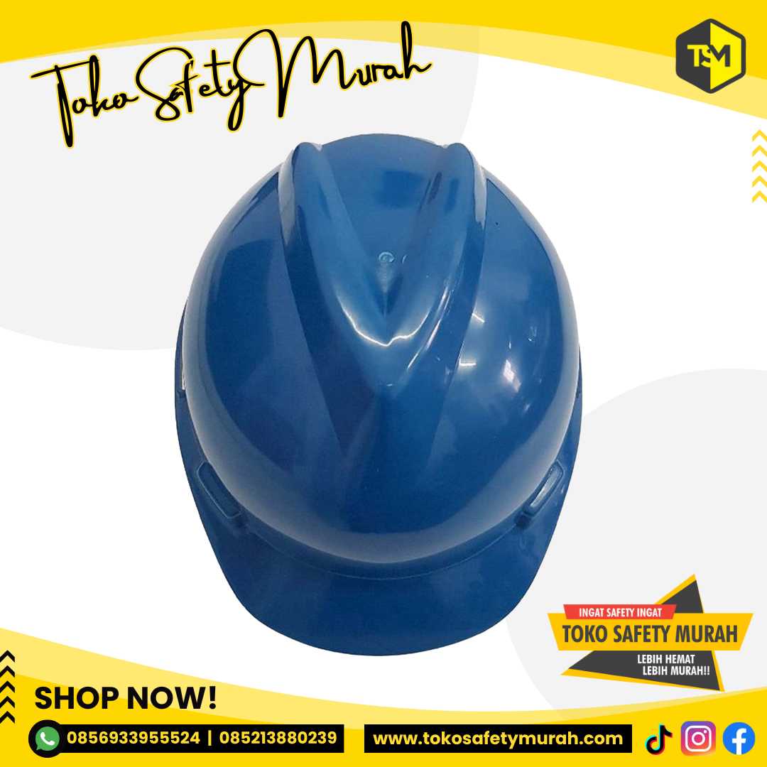 Helm Safety Supervisor Electrical Kelistrikan Kontraktor Pengawas A3 Biru + Inner Putar Fastrack + Tali Dagu #Jual Alat Pelindung Diri APD Alat Keselamatan Kerja K3 - Image 5