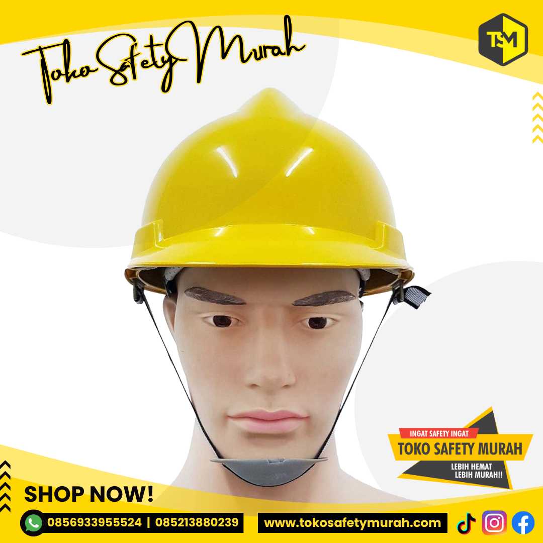 Helm Safety SNI Proyek AAA Kuning + Fastrack + Tali Dagu #Jual Alat Pelindung Diri APD Alat Keselamatan Kerja K3