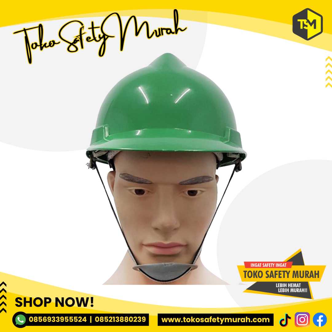 Helm Pengawas Lingkungan A3 Hijau + Inner Fastrack + Tali Dagu #Jual Alat Pelindung Diri APD Alat Keselamatan Kerja K3 - Image 3
