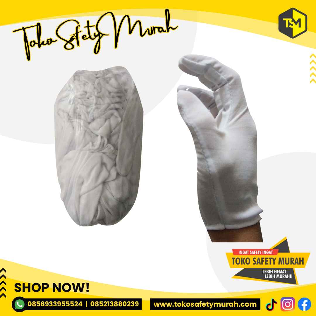 12 Pasang Sarung Tangan Putih Polos Sarung Tangan Paskibra / Upacara / Sarung Tangan Pengantin - Image 2