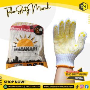 Sarung Tangan Benang Bintik Kuning Matahari Dotting Kuning Polkadot Matahari Lusinan #Jual Alat Pelindung Diri APD Alat Keselamatan Kerja K3
