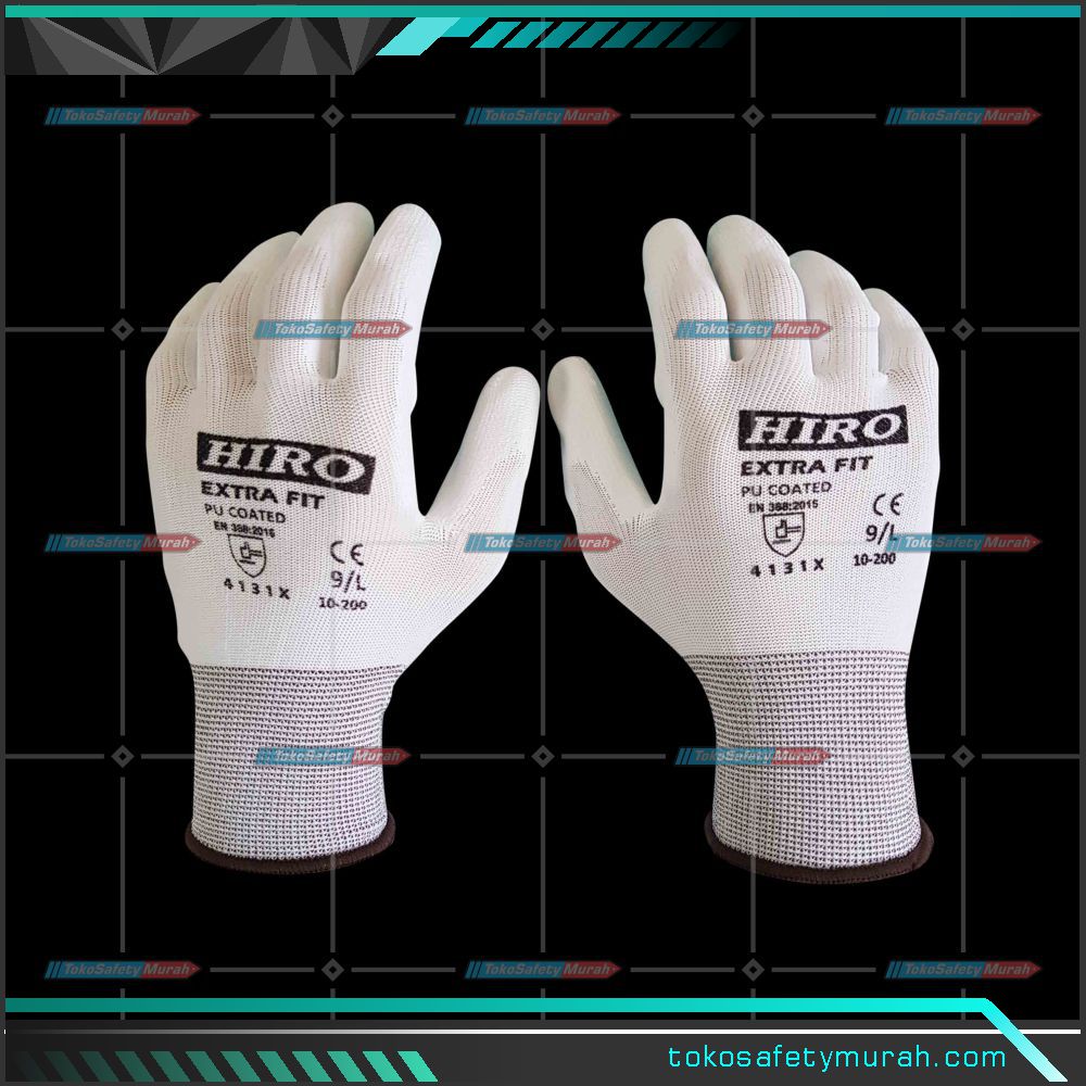 Sarung Tangan Palmfit Merk Hiro Palm Fit Glove Polyester Putih White #Jual Alat Pelindung Diri APD Alat Keselamatan Kerja K3