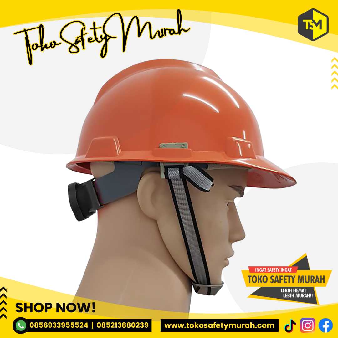 Safety Helmet Tamu Proyek Helm Kerja A3 Orange + Inner Fastrack + Tali Dagu #Jual Alat Pelindung Diri APD Alat Keselamatan Kerja K3 - Image 3