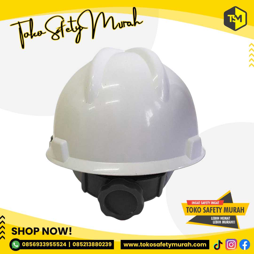 Helm Mandor Pengawas Manajer Insinyur A3 Putih + Inner Fastrack Putar + Tali Dagu #Jual Alat Pelindung Diri APD Alat Keselamatan Kerja K3 - Image 3