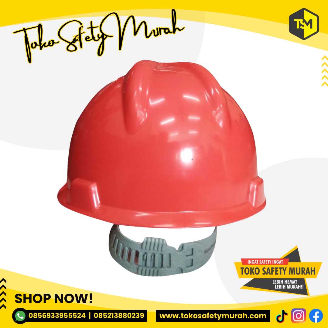 Helm Proyek V-Guard Safety SNI ISO 9001 K3 / FREE inner tali dagu / Merah #Jual Alat Pelindung Diri APD Alat Keselamatan Kerja K3 - Image 3