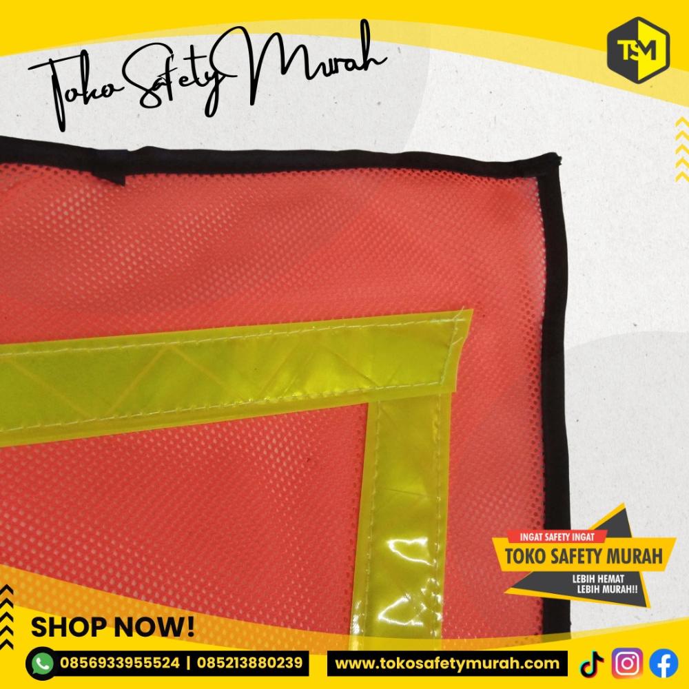 Bendera Segitiga Safety Buggy Whip Jaring Flagman Orange / Bendera Tiang Mobil Tambang - Image 3