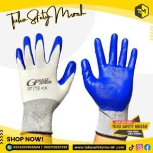 Sarung Tangan PU Karet Anti Slip / Safety Glove Nitril Gloves Serbaguna
