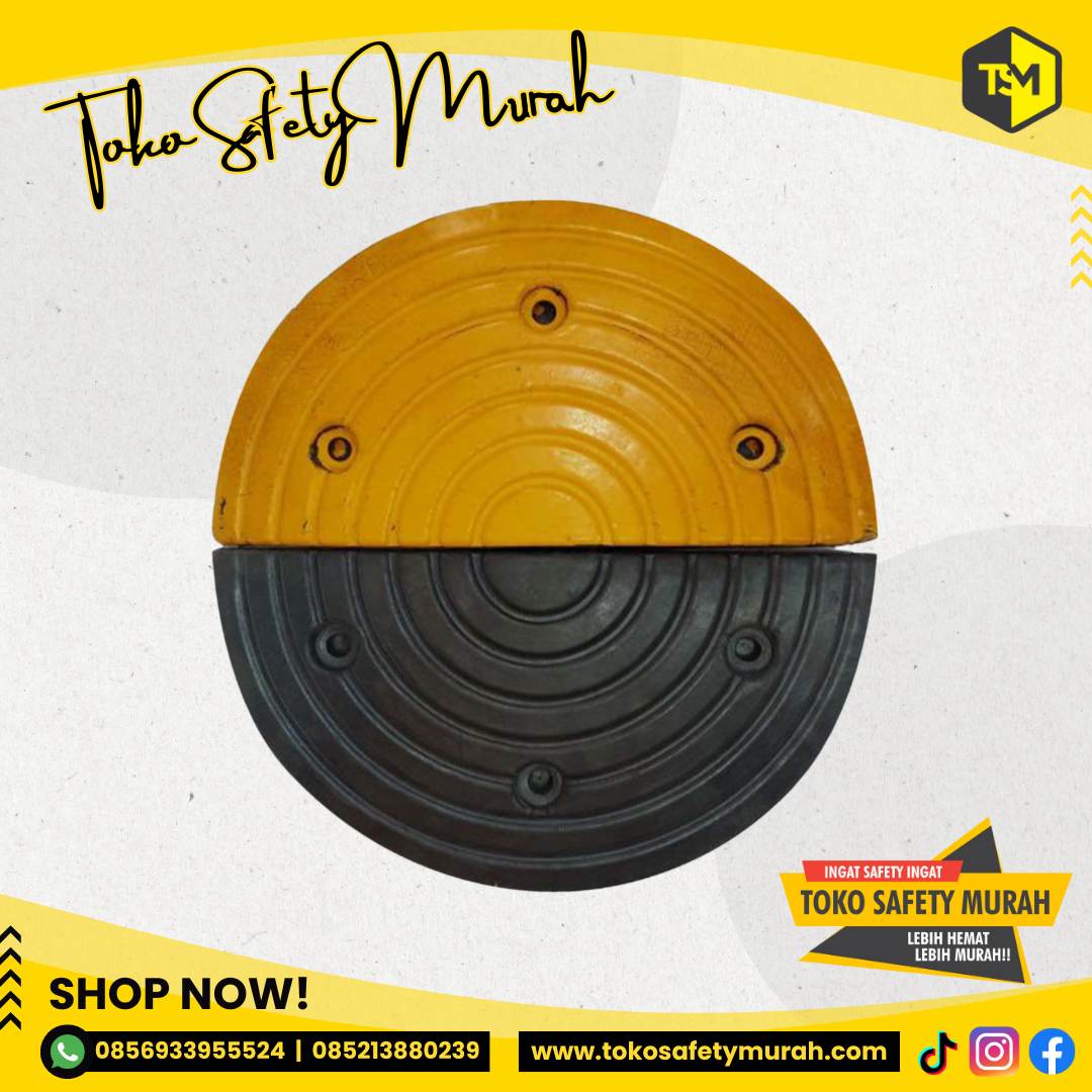 Speed Bump End Cap / Speedbumb End Cup Lebar Besar / Penutup Ujung Kepala Polisi Tidur Rubber Karet Padat Speed Bumb - Image 2