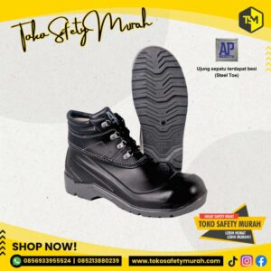 Safety Shoes AP Max by AP Boot Sepatu Boots Kerja Hitam Ujung Besi Steel Toe Outdoor Staff Proyek #Jual Alat Pelindung Diri APD Alat Keselamatan Kerja K3
