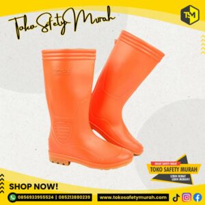 Sepatu Boot Tinggi Ando Orange Sepatu Boots Safety Karet PVC Size 43-44