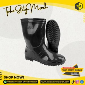 Sepatu Boot Karet Pendek Hitam Hijau Kuning Boots Murah Karet Nyaman Anti Slip Air Proyek Cor Banjir Perikanan Perairan Perkebunan