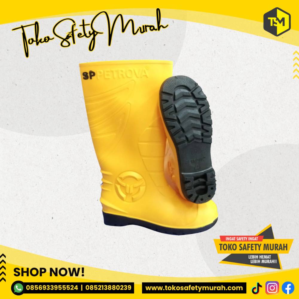 Sepatu Boot Safety Petrova Steel Toe Cap Midsole Besi Boots Toecap - Image 3