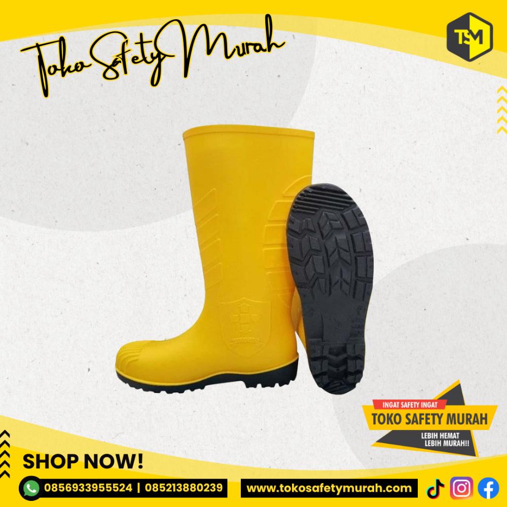 37-43 Sepatu Boot SNI Safety Boots STRENGTH by PETROVA Ujung Besi / Steel Toe Cap PVC Boots Kuning APD Proyek #Jual Alat Pelindung Diri APD Alat Keselamatan Kerja K3 - Image 4