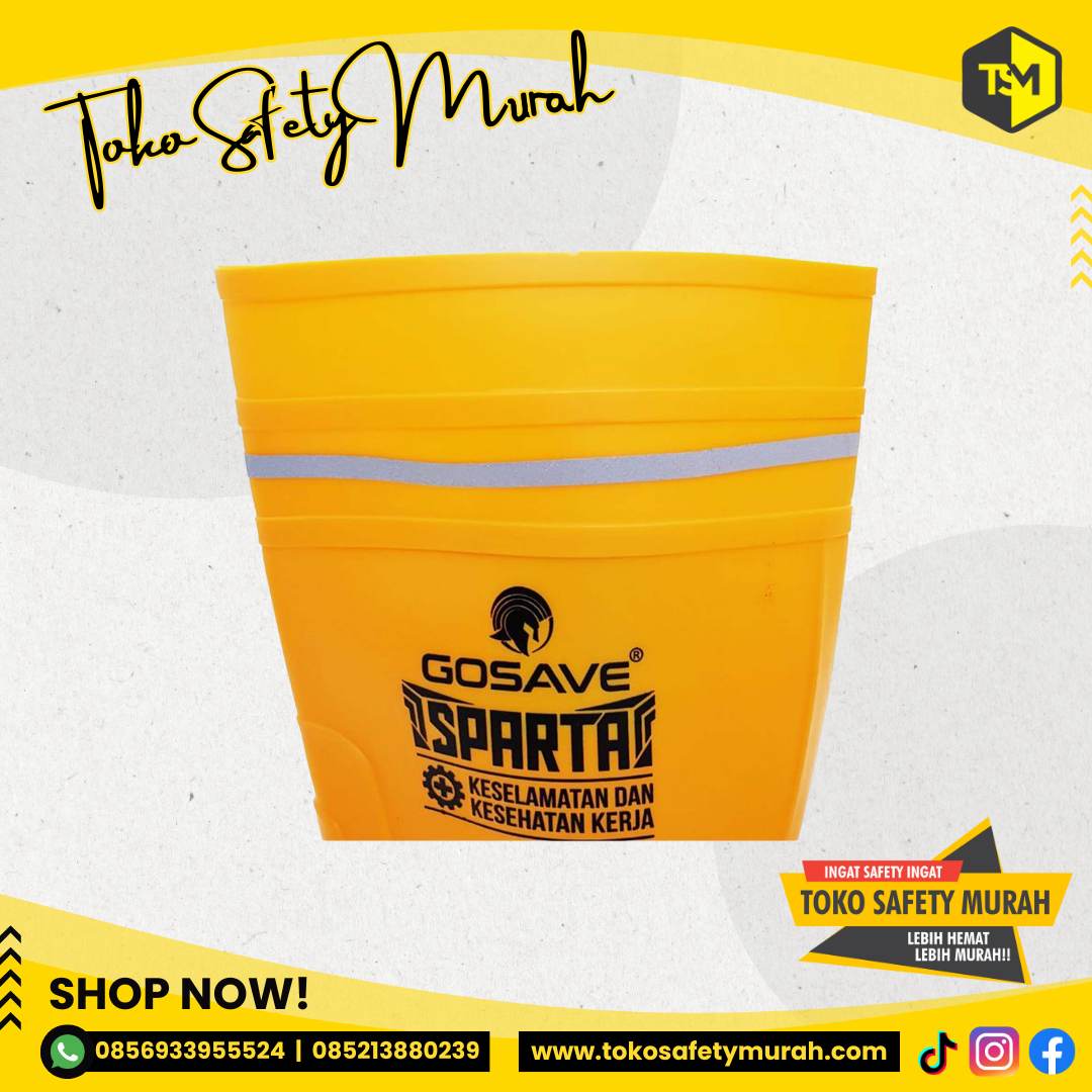 Sepatu Boot Gosave Safety PVC Kuning Rain boot Yellow Boots Sparta Karet Ujung Besi Steel Toe #Jual Alat Pelindung Diri APD Alat Keselamatan Kerja K3 - Image 5