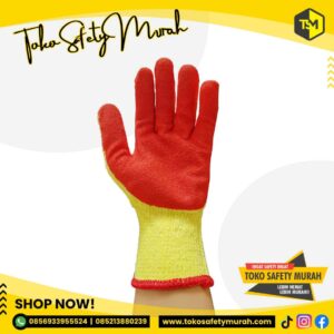 Sarung Tangan Katun Latex Telapak Lapis Karet Antislip Industri Angkat Kaca Anti Selip GROSIR