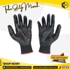 Sarung Tangan Safety Nylon Palmfit Anti Static Telapak Coating PU Karet Polyurethane Multi Purpose / Polyster Nilon Polyester