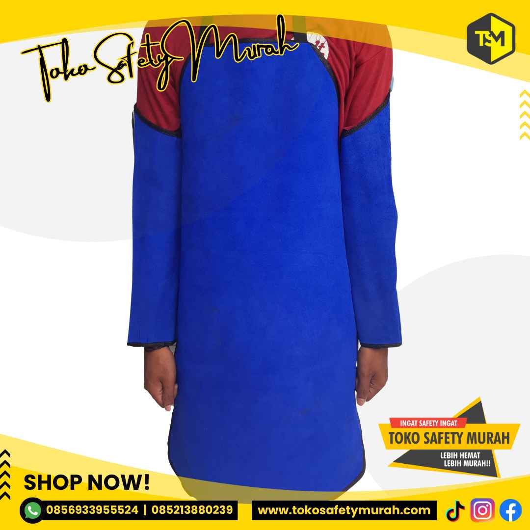 Apron Las Set Pelindung Kulit Badan+Tangan / Seragam Baju Las Safety - Image 4