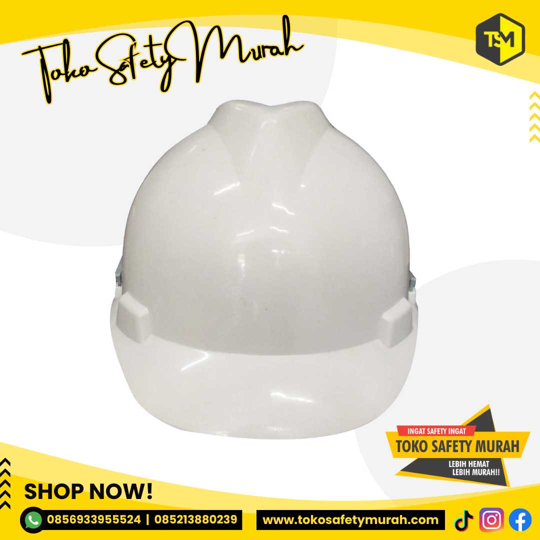 Helm Mandor Pengawas Manajer Insinyur / Tukang Proyek Murah A3 Putih Inner Biasa #Jual Alat Pelindung Diri APD Alat Keselamatan Kerja K3