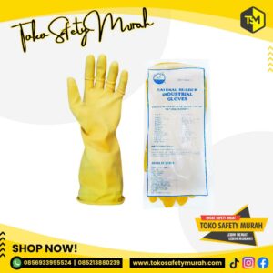 Sarung Tangan Karet Kuning Tahan Kimia Rubber Glove Latex Seagull 14" Serbaguna #Jual Alat Pelindung Diri APD Alat Keselamatan Kerja K3