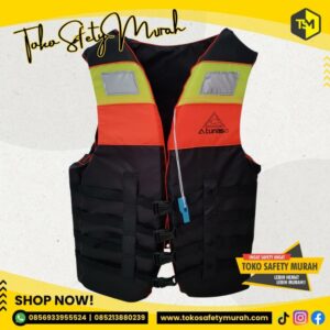 ATUNAS warna Hitam L / Life Jaket Rompi Pelampung Safety Vest / Baju Renang Snorkling