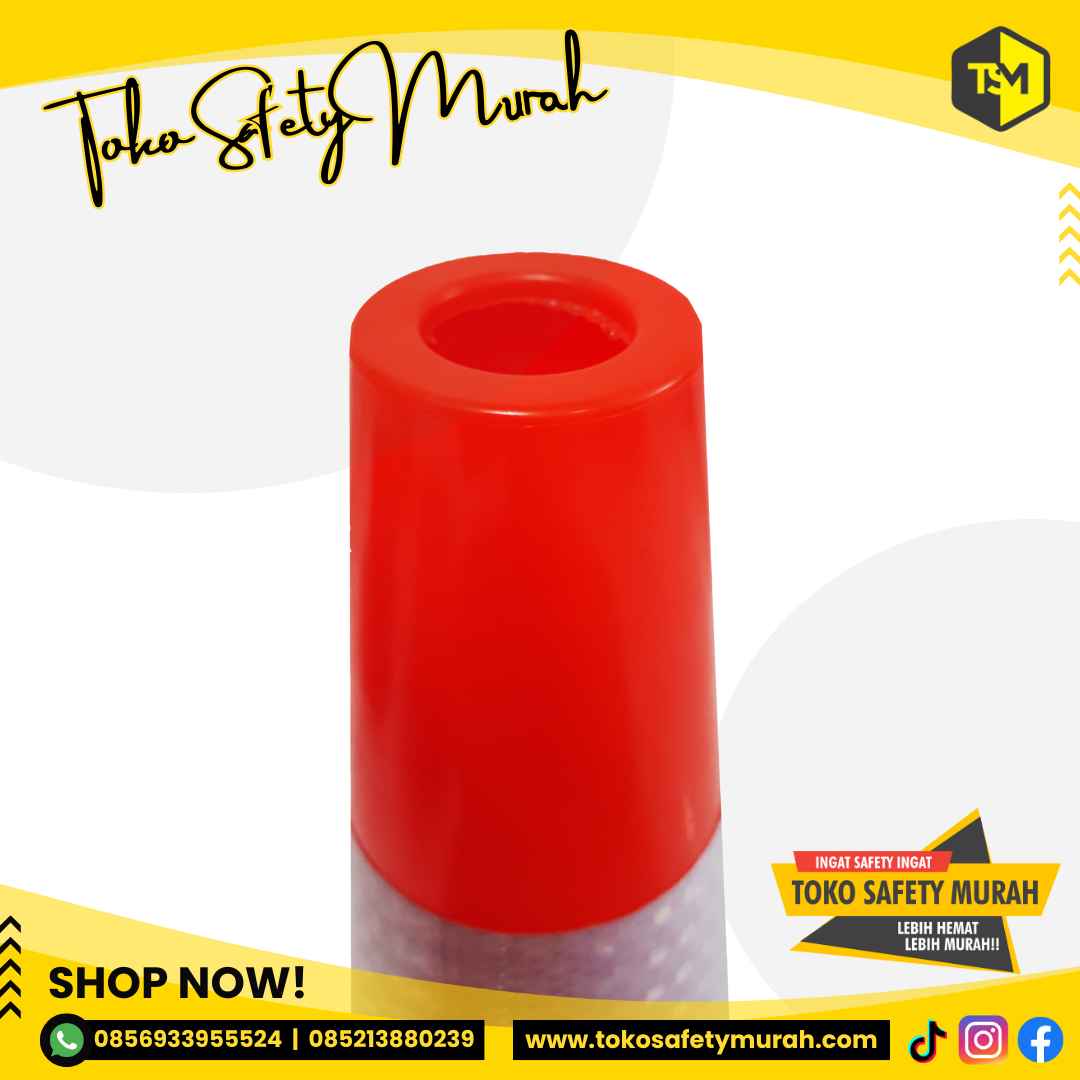 Traffic Cone 45 cm / Kerucut Lalu Lintas 45cm Alas Hitam Kecil Mini / Safety Rubber Karet Tebal - Image 3