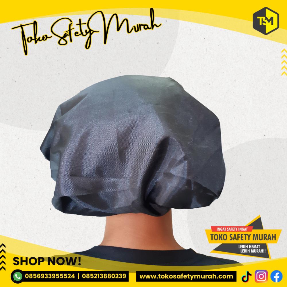 Tutupan Penutup Kepala Disposable Hair Caps Hair Net Hairnet - Hitam - Image 4
