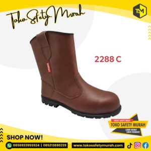 Sepatu Safety Boot Cheetah 2288C Original Brown Safetu Shoes Sepatu Kerja Tinggi