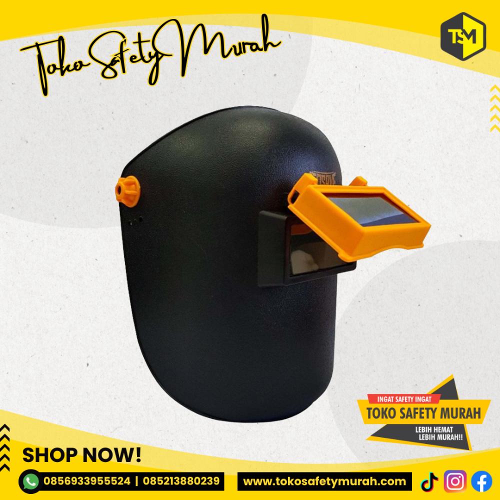 1 SET Helm Kedok Las + Fastrack Putar Merk GOSAVE / Face Shield Welding Safety / Topi Helmet Topeng Knob Putar #Jual Alat Pelindung Diri APD Alat Keselamatan Kerja K3 - Image 2
