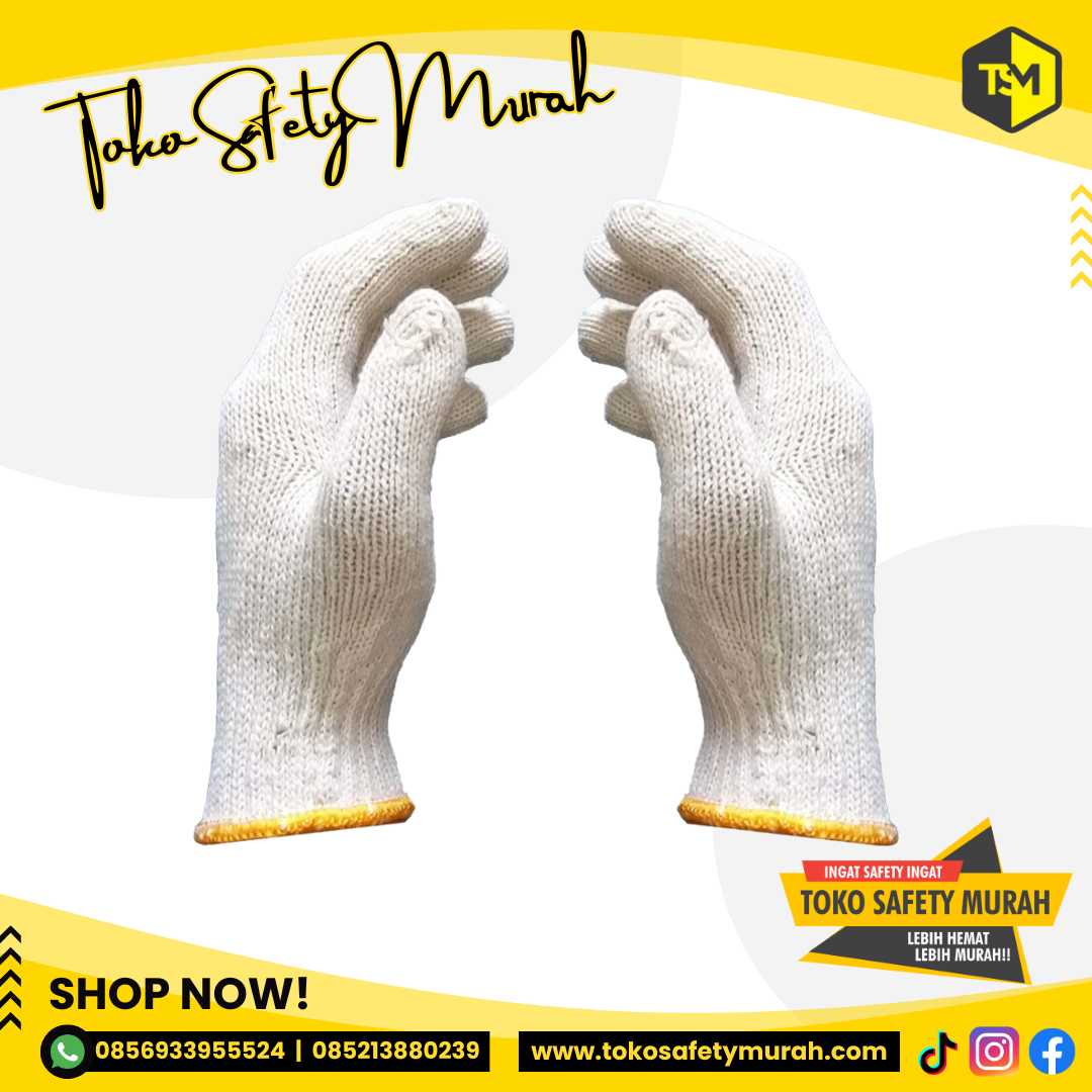 Sarung Tangan Kerja Rajut Benang 4 Tiger Murah Grosir Working Safety Gloves Proyek Industri #Jual Alat Pelindung Diri APD Alat Keselamatan Kerja K3 - Image 3