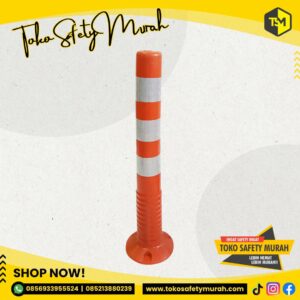 T Top Bullard Lentur Stick Cone 75 cm / T Top Bollard Rubber / Safety Pembatas Jalan Karet 75cm