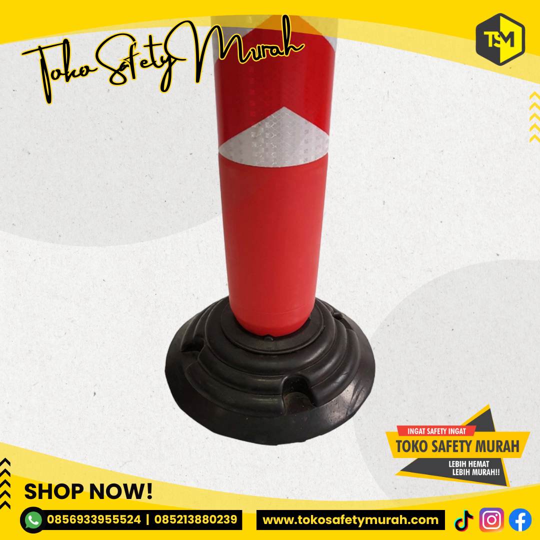 Stick Cone Rubber T-Top Bollard Elastis Scotlight 80 CM #Jual Alat Pelindung Diri APD Alat Keselamatan Kerja K3 - Image 4