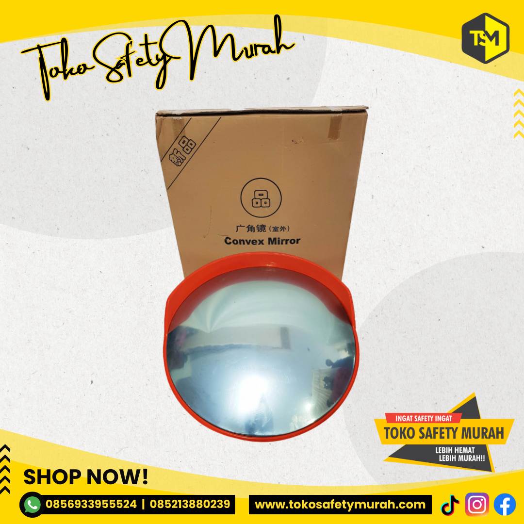 Convex Mirror 80cm Kaca Cermin Cembung Safety 80 cm Outdoor Simpang Jalan #Jual Alat Pelindung Diri APD Alat Keselamatan Kerja K3 - Image 5