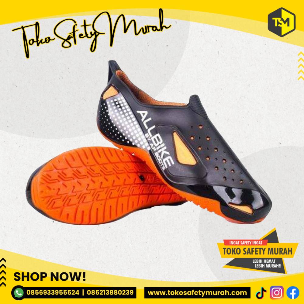 Sepatu Bikers Sepeda Anti Air Ap Boots All Bike - Orange - Image 2