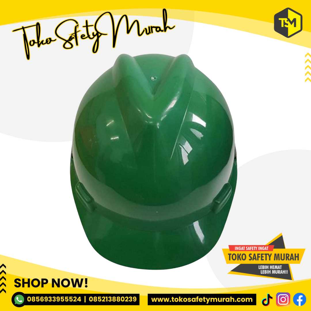 Helm Pengawas Lingkungan A3 Hijau + Inner Fastrack + Tali Dagu #Jual Alat Pelindung Diri APD Alat Keselamatan Kerja K3 - Image 2