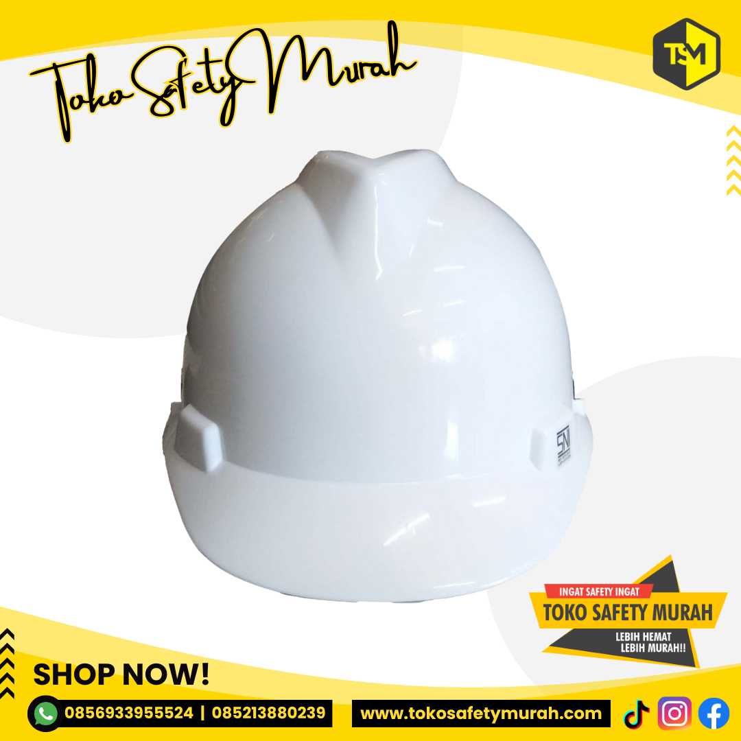 Helm Mandor Pengawas Manajer Insinyur Kerja Tukang Bangunan Proyek / Standar SNI AAA Putih + Fastrack + Tali Dagu #Jual Alat Pelindung Diri APD Alat Keselamatan Kerja K3 - Image 2