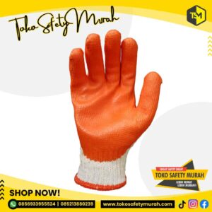 Sarung Tangan Safety Lapis Karet Tebal Industri Kaca Anti Slip Licin / Kaos Tangan Kerja Proyek Tukang Mekanik