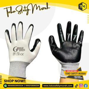 Sarung Tangan Anti Licin Telapak Karet NItril / Nitrile Rubber Gloves / Palmfit Nylon Palm Fit