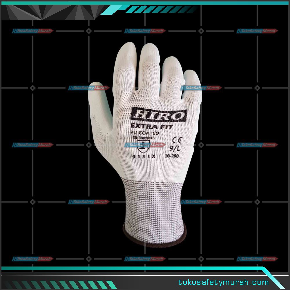 Sarung Tangan Palmfit Merk Hiro Palm Fit Glove Polyester Putih White #Jual Alat Pelindung Diri APD Alat Keselamatan Kerja K3 - Image 2