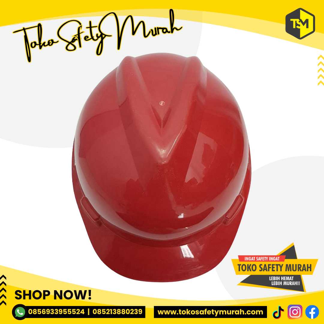 Helm Kerja Safety Officer Proyek Safety A3 Merah + Sarang Putar Fastrack + Tali Dagu #Jual Alat Pelindung Diri APD Alat Keselamatan Kerja K3 - Image 2