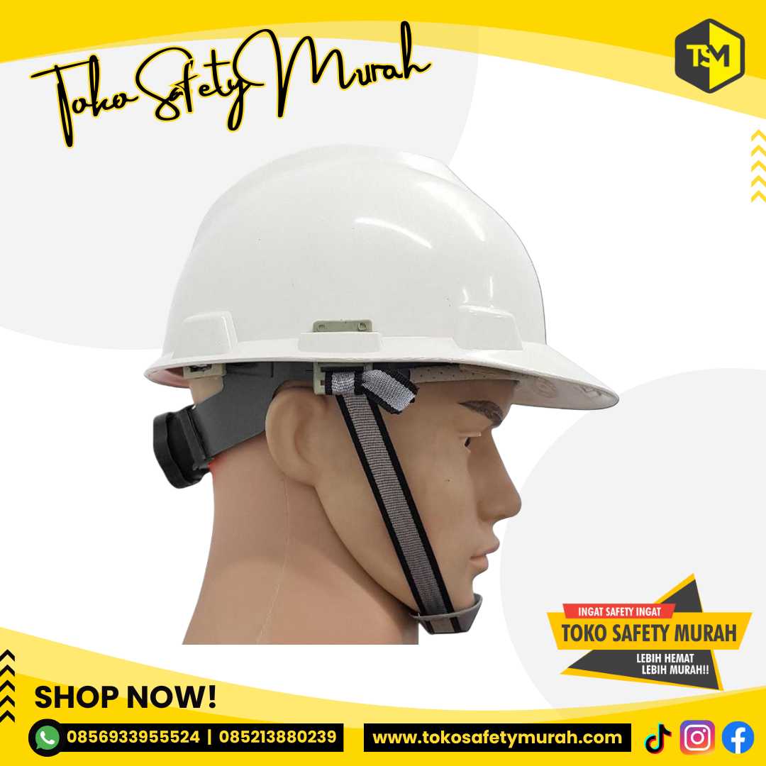 Helm Mandor Pengawas Manajer Insinyur A3 Putih + Inner Fastrack Putar + Tali Dagu #Jual Alat Pelindung Diri APD Alat Keselamatan Kerja K3 - Image 2