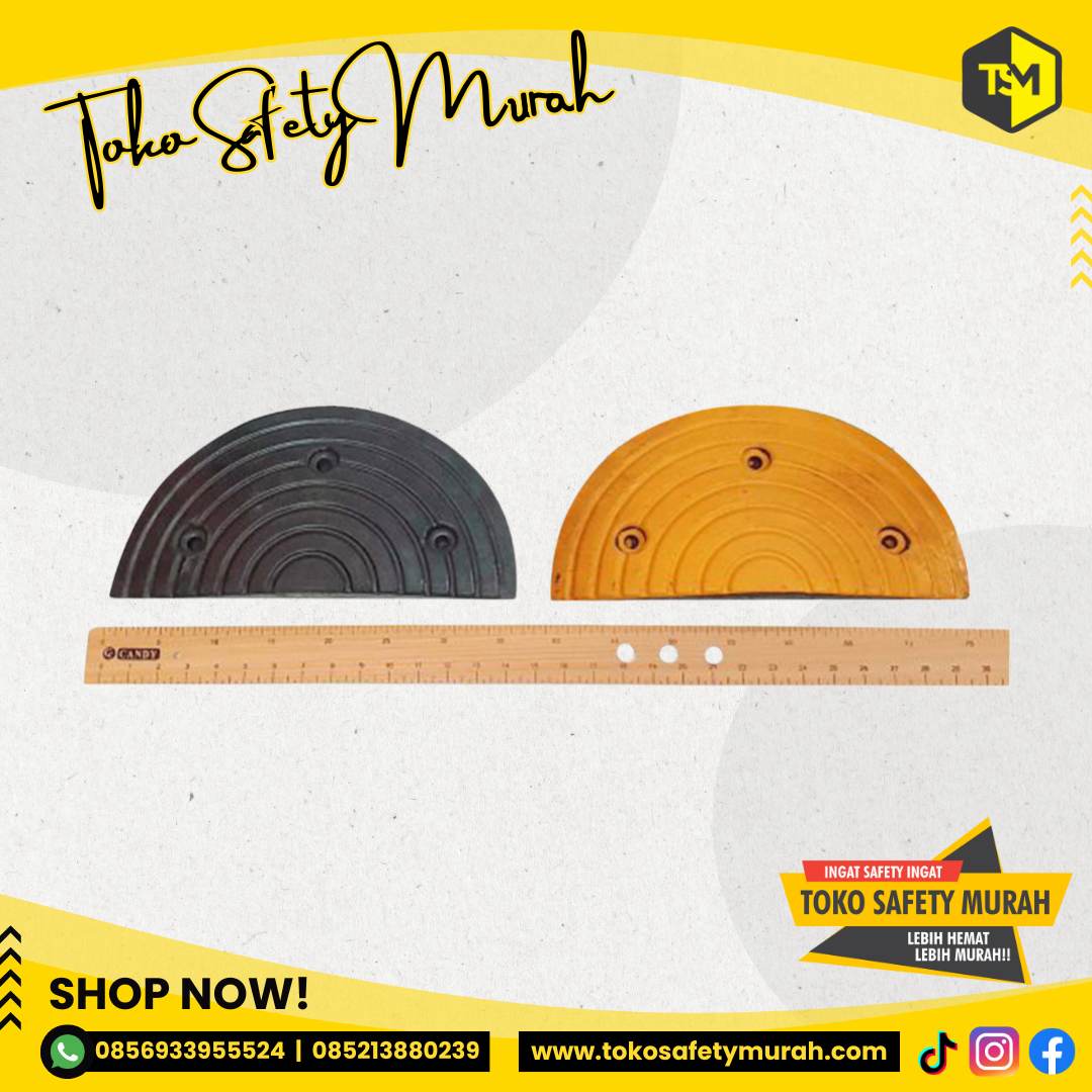 Speed Bump End Cap / Speedbumb End Cup Lebar Besar / Penutup Ujung Kepala Polisi Tidur Rubber Karet Padat Speed Bumb - Image 5