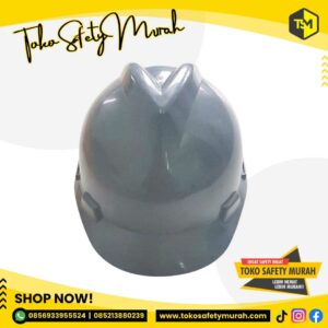 Safety Helmet Murah / Helm Pengunjung Proyek A3 Abu abu + Inner Biasa #Jual Alat Pelindung Diri APD Alat Keselamatan Kerja K3