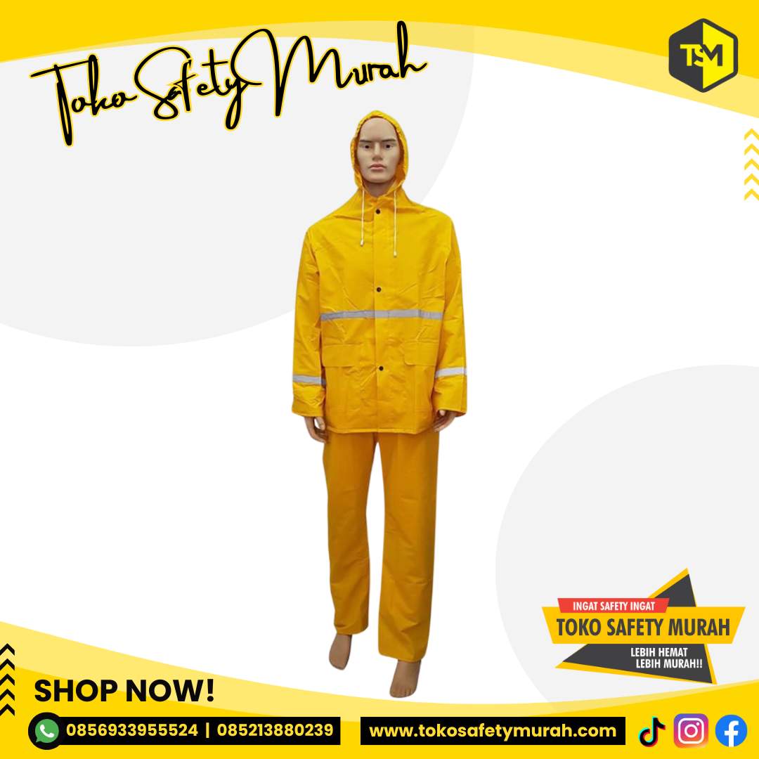 Baju Jas Hujan Setelan Baju Celana / Rainsuit Safety Scotlight K3 Proyek Motor bahan Kuat Anti Air