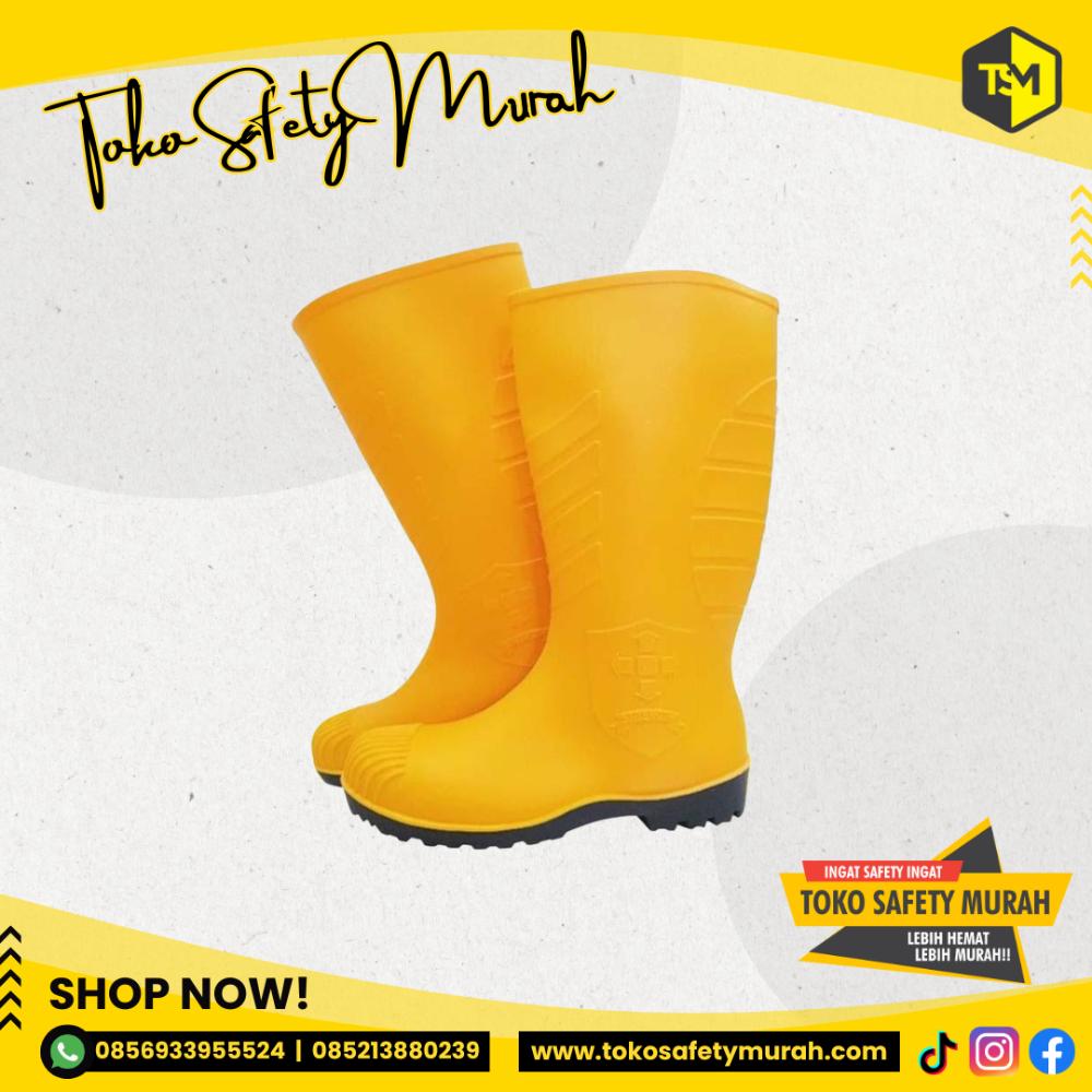 37-43 Sepatu Boot SNI Safety Boots STRENGTH by PETROVA Ujung Besi / Steel Toe Cap PVC Boots Kuning APD Proyek #Jual Alat Pelindung Diri APD Alat Keselamatan Kerja K3 - Image 5