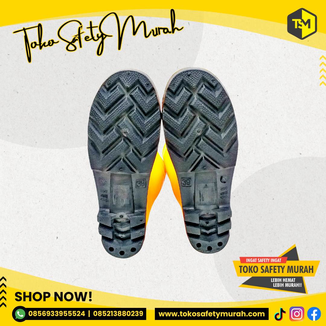 Safety Boot Legion PVC Yellow Sepatu Boot Safety Kuning Besi Steel Toe Tahan Air #Jual Alat Pelindung Diri APD Alat Keselamatan Kerja K3 - Image 5