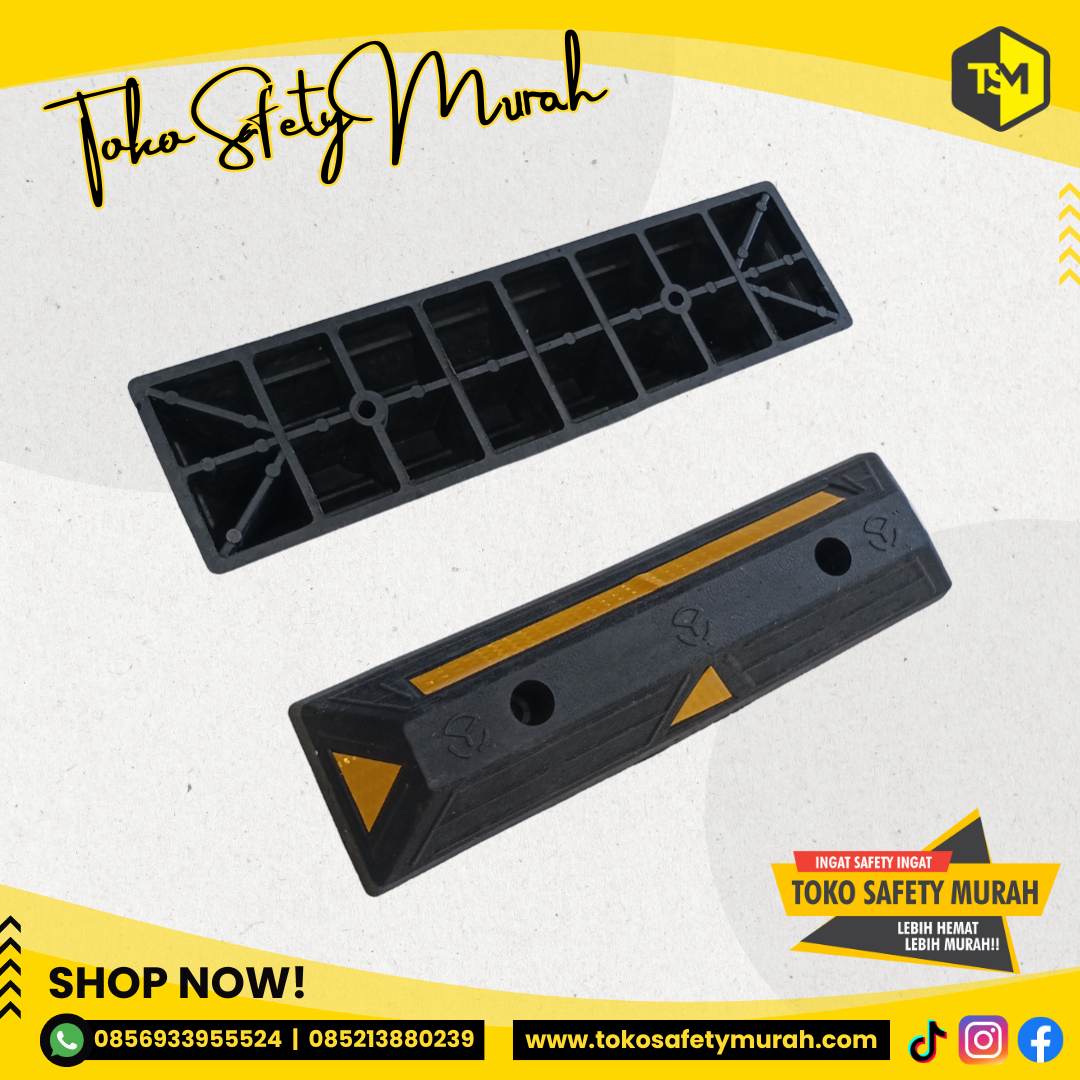 Wheel Stopper Car Stop Murah / Pengganjal Ban Roda Ganjalan Mobil Batas Parkir - Image 5