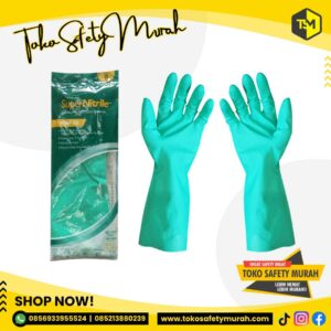 Sarung Tangan Rubberex Karet Nitril Tahan Asam Kimia SuperNitrile RNF 15 Super Nitrile RNF15 Safety Gloves #Jual Alat Pelindung Diri APD Alat Keselamatan Kerja K3