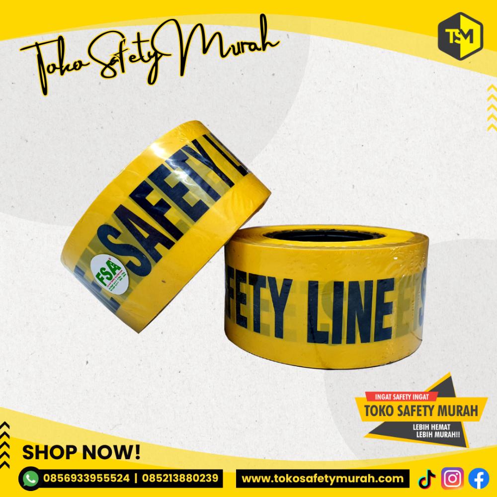 Garis Polisi Baricade Tulisan SAFETY LINE 3 inch 300 meter Police Line Barricade Tape Kuning Hitam Pembatas Jalan Galian Proyek - Image 5
